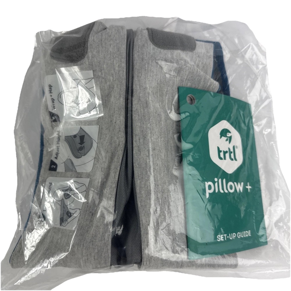 TRTL Pillow Plus Neck Support Pillow for Airplane Travel Height Adjustable Grey